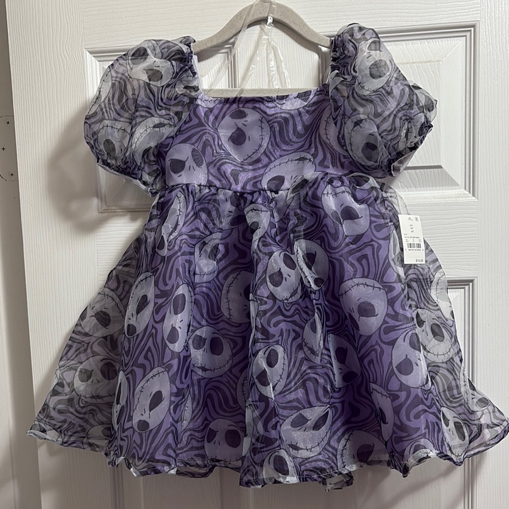 Nightmare before Christmas jack skellington dress with puff sleeves